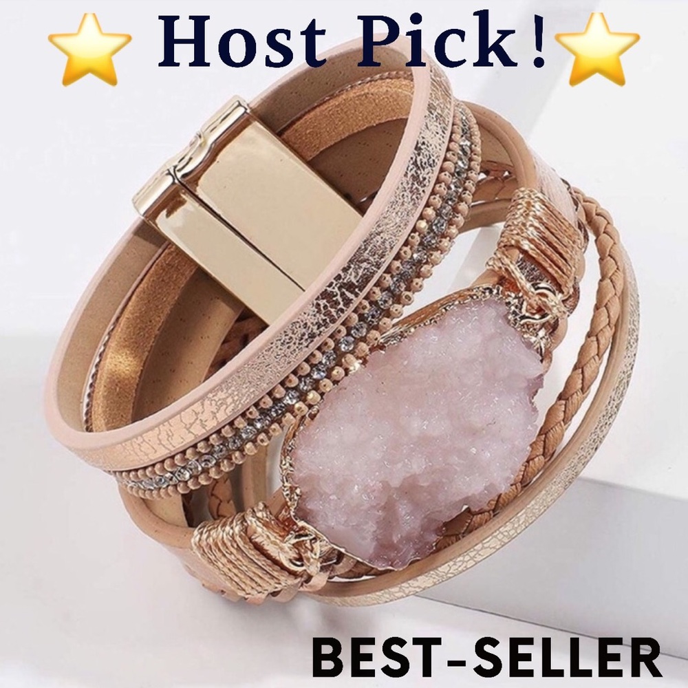 SALE! 🎁❄️ Pink Druzy Women’s Boho Bracelets